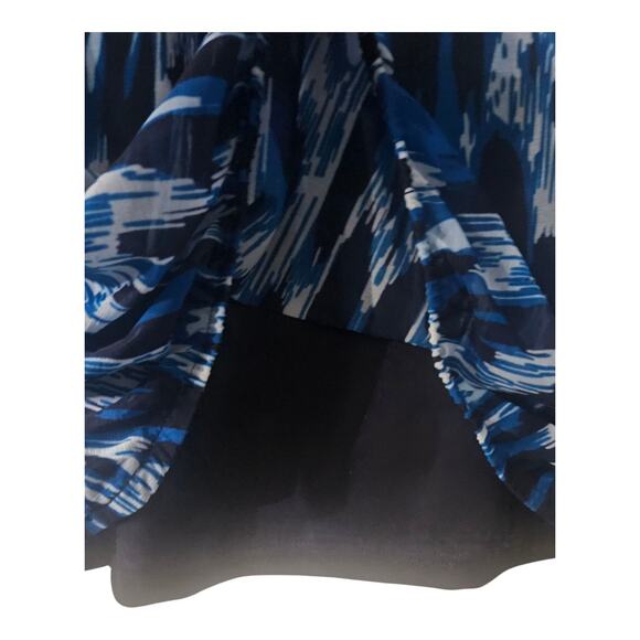 INC International Concepts Womens Blouse XL Blue Sheer Overlay Camisole Keyhole - Picture 5 of 7